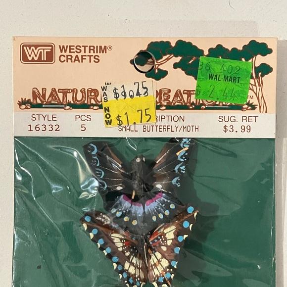 Vintage Pack of 5 Butterflies Decor by Westrim Crafts - Picture 3 of 7
